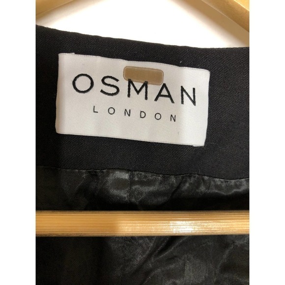 Osman Spencer Jacket Wool Tie Front Black 12 - Picture 5 of 9